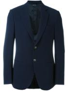 Giorgio Armani Two Button Blazer, Men's, Size: 48, Blue, Polyester/spandex/elastane/viscose/virgin Wool