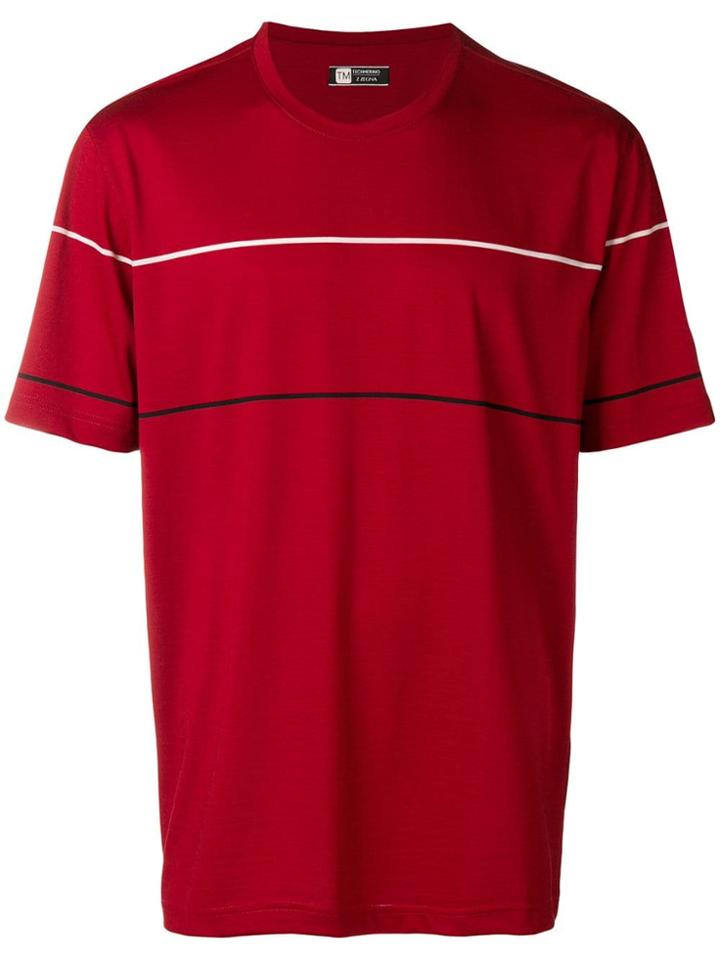Z Zegna Techmerino Striped T-shirt - Red