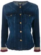 7 For All Mankind Frayed Hem And Tassel Sleeve Detailed Jacket - Blue