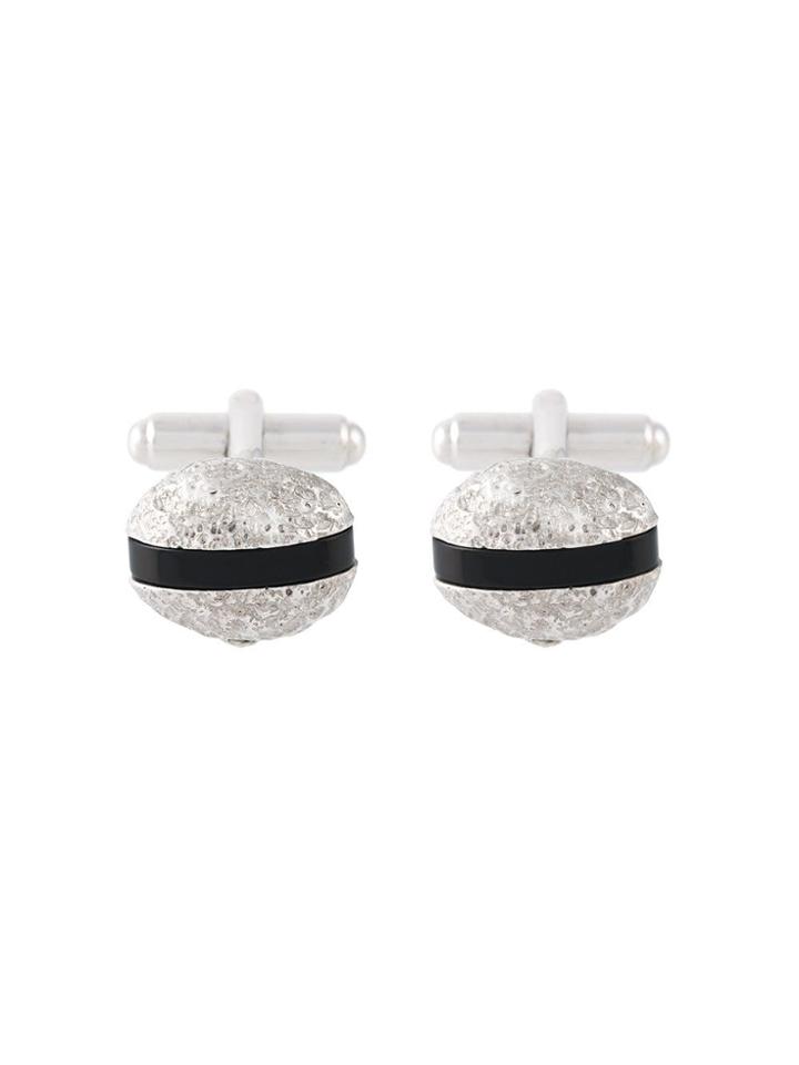 Lanvin Striped Onyx Cufflinks - Metallic