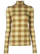 Proenza Schouler White Label Diffused Gingham Jersey Long Sleeve