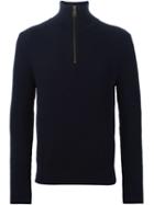 Ami Alexandre Mattiussi Zipped Sweater, Men's, Size: Medium, Blue, Merino