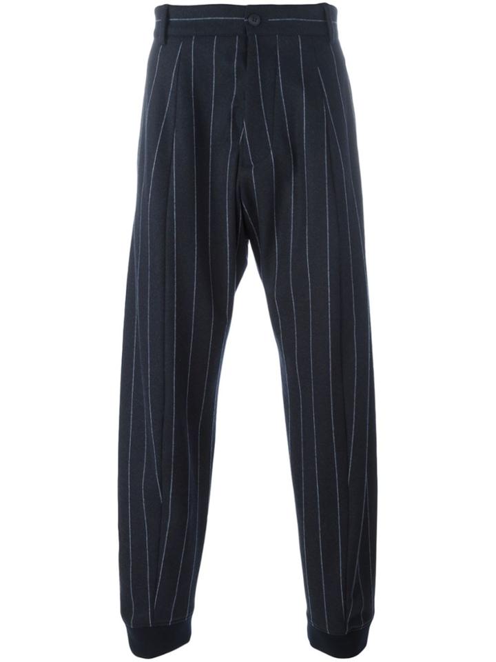 Giorgio Armani Pinstripe Smart Track Pants - Blue