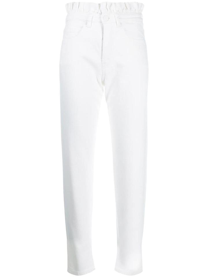 Pinko Ruffle-trimmed Jeans - White