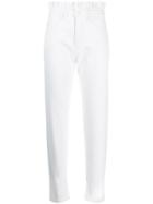 Pinko Ruffle-trimmed Jeans - White