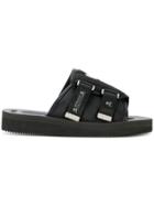 Suicoke Skull Print Open-toe Sandals - Black