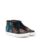 Kenzo Kids Printed Hi-top Sneakers - Blue