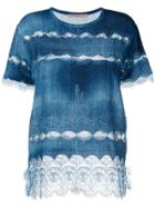 Ermanno Scervino Lace Inserts T-shirt - Blue