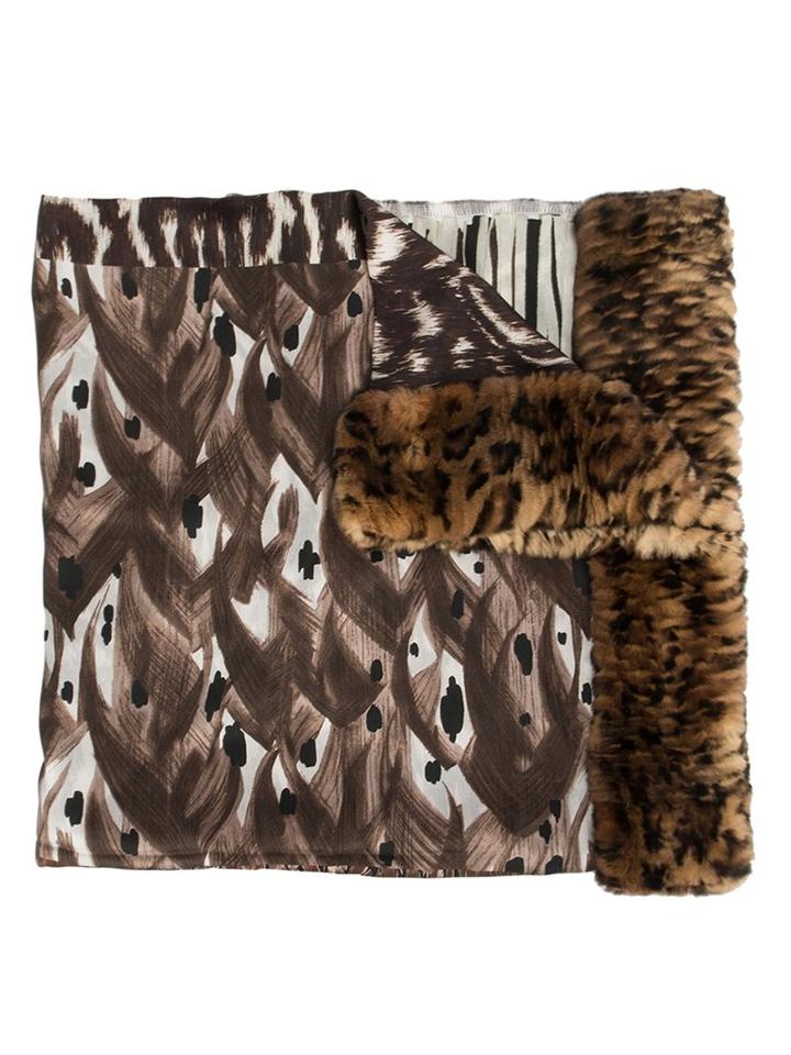 Pierre-louis Mascia 'fanorypel' Scarf, Adult Unisex, Brown, Silk/orilag Fur