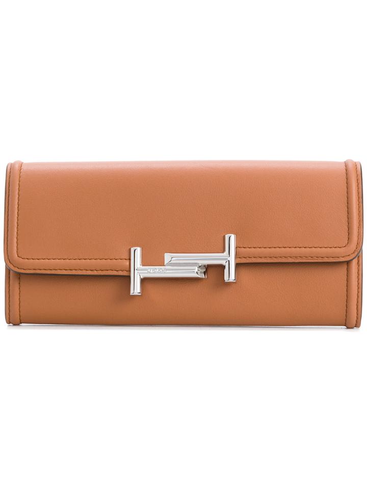 Tod's Logo Pin Wallet - Brown