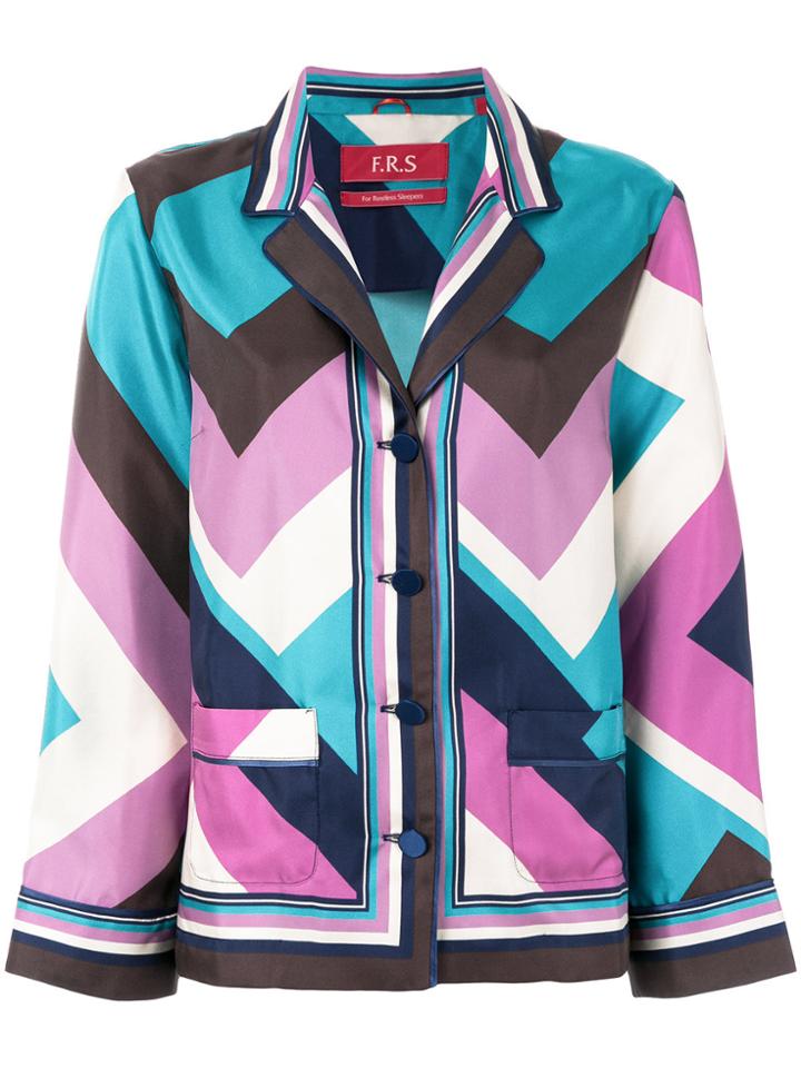 F.r.s For Restless Sleepers Chevron Print Jacket - Multicolour
