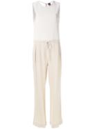 Lorena Antoniazzi - Drawstring Waist Sleeveless Jumpsuit - Women - Silk/cotton/nylon/metal - 42, Nude/neutrals, Silk/cotton/nylon/metal