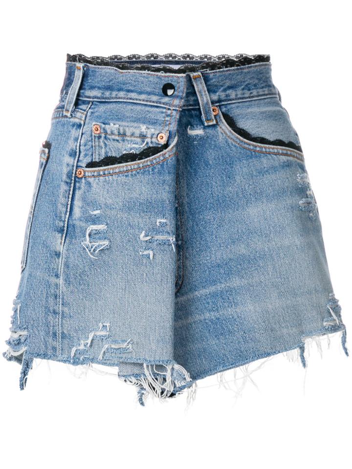 Almaz Folded Front Denim Skirt - Blue