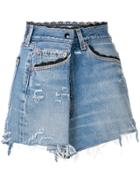 Almaz Folded Front Denim Skirt - Blue
