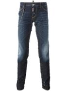 Dsquared2 'slim' Chain Trim Jeans, Men's, Size: 54, Blue, Cotton/spandex/elastane