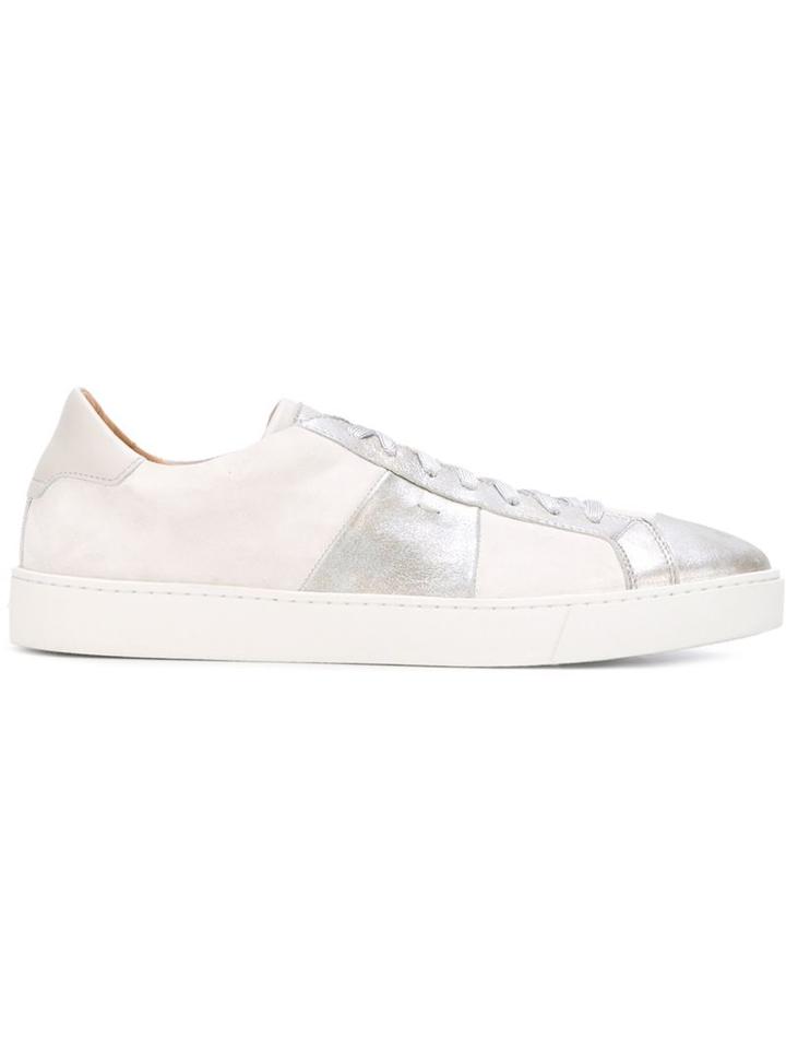 Santoni Contrast Panel Low-top Sneakers