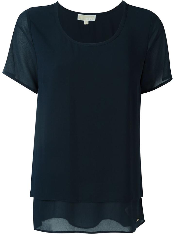 Michael Michael Kors Layered T-shirt, Women's, Size: Small, Blue, Polyester