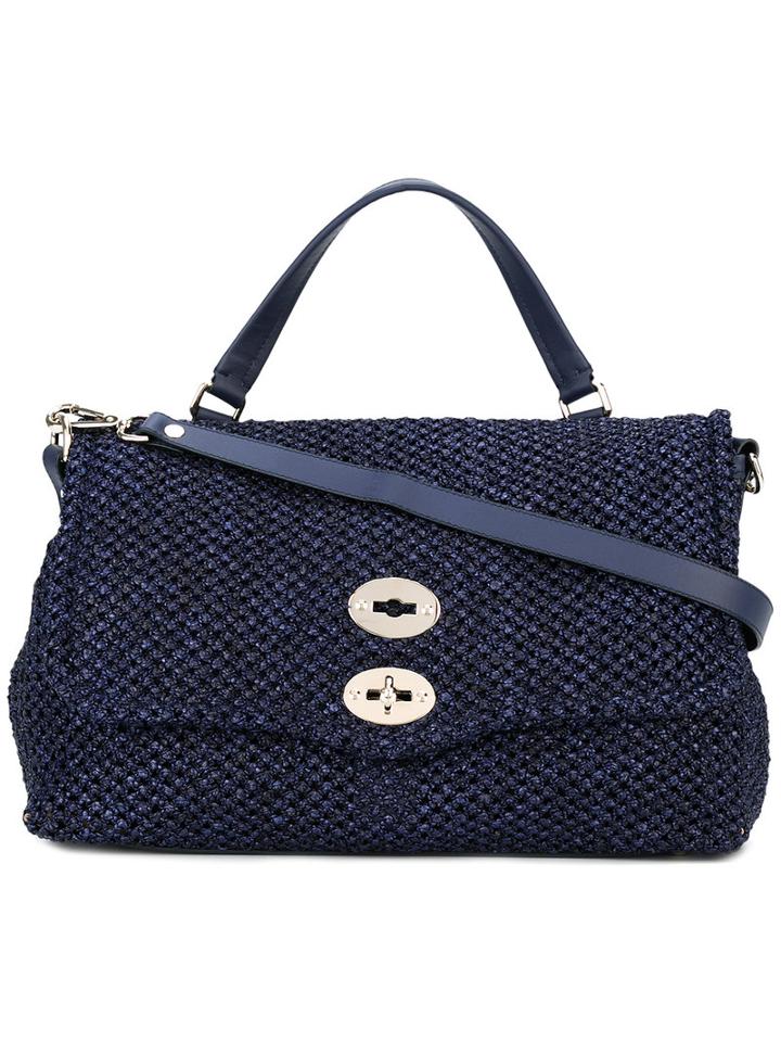 Zanellato - Flip Lock Fold-over Tote - Women - Paper/leather - One Size, Women's, Blue, Paper/leather