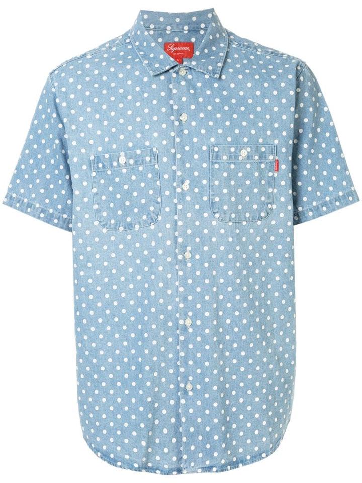 Supreme Polka Dot Denim Shirt - Blue