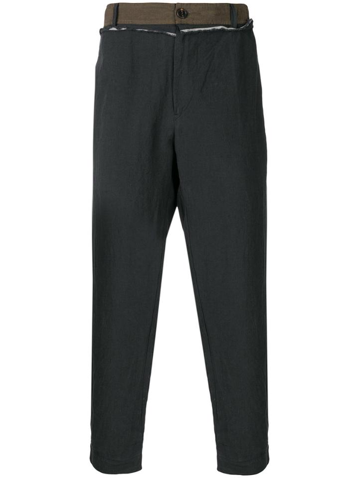 Ziggy Chen Loose-fit Cropped Trousers - Black