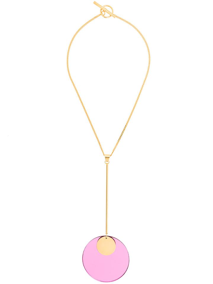 Jil Sander Circle Pendant Necklace - Metallic