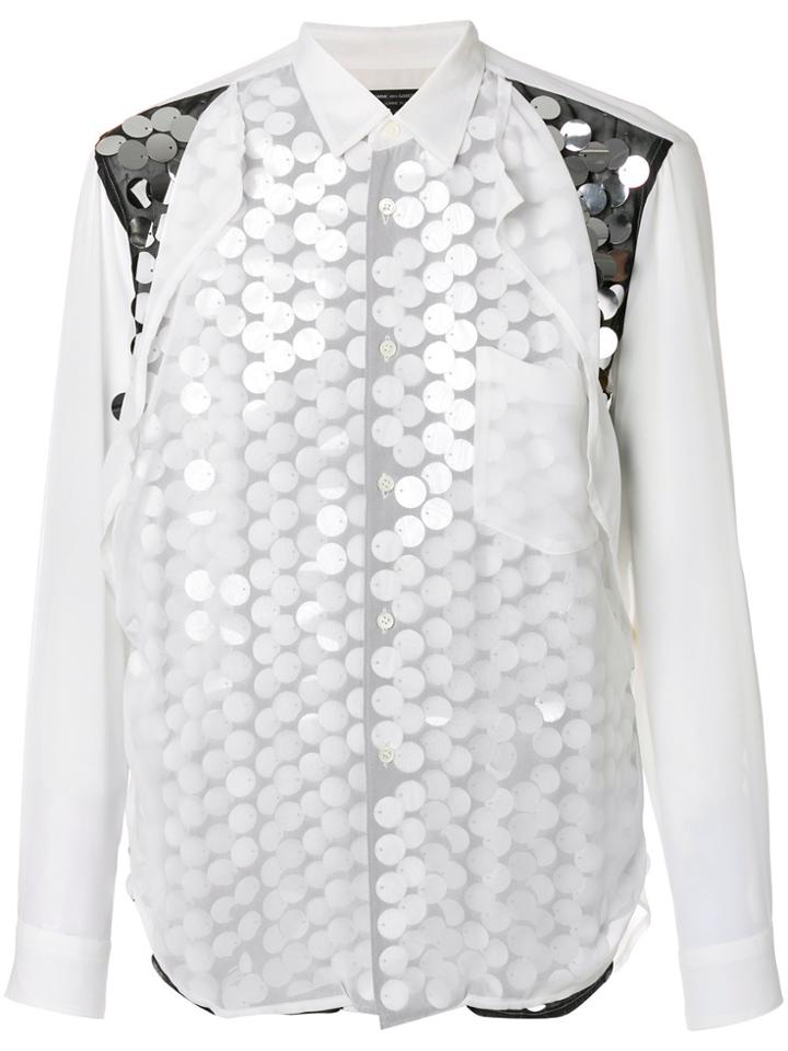 Comme Des Garçons Homme Plus Embellished Layered Shirt - White