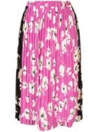 Nº21 Floral Print Pleated Skirt - Purple