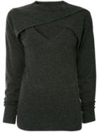 Christopher Esber Cropped Cross-over Top - Grey