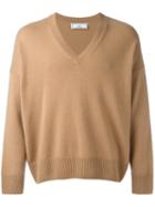 Ami Alexandre Mattiussi - Oversized V Neck Sweater - Men - Cashmere/wool - Xs, Brown, Cashmere/wool