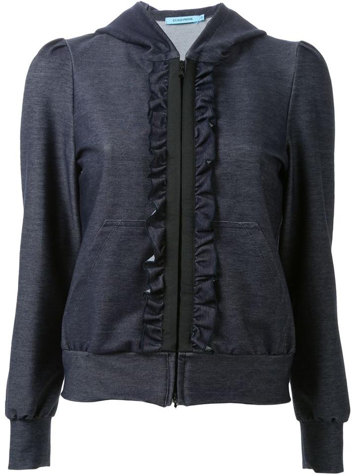 Guild Prime Zip Up Ruffle Fastening Hoodie