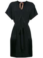 No21 V-neck Dress, Women's, Size: 44, Black, Cotton/polyamide/acetate/silk