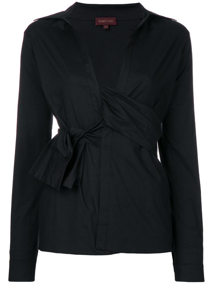 Romeo Gigli Vintage Wrapped Slim Shirt - Black