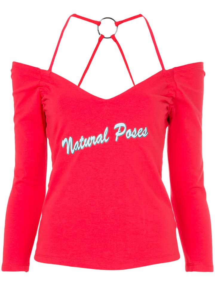 Maxine Beiny Cold-shoulder Fitted Top - Red
