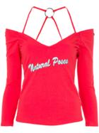 Maxine Beiny Cold-shoulder Fitted Top - Red