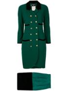 Chanel Pre-owned Cc Button Coat - Green