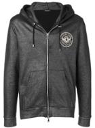 Balmain Metallic Zip Hoodie - Black