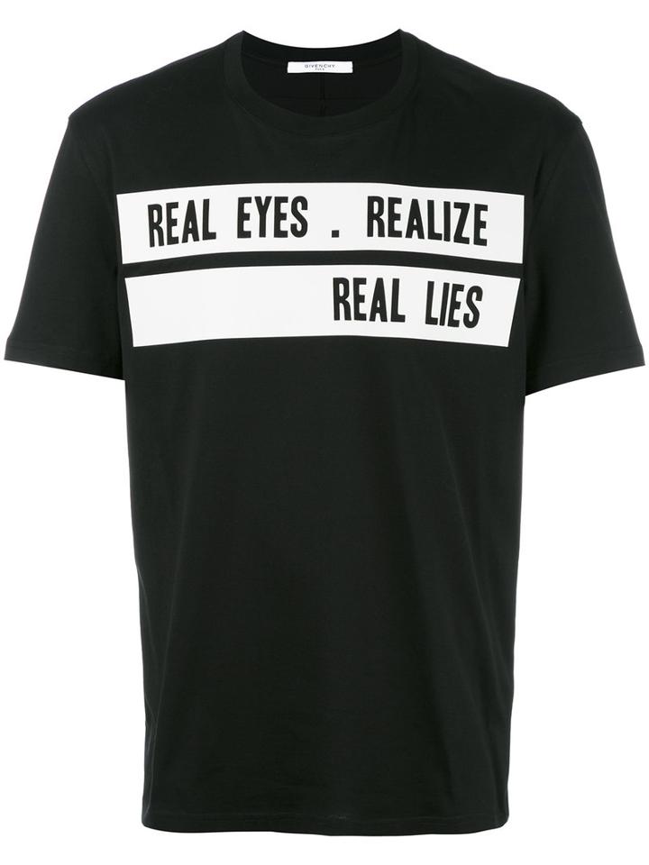 Givenchy 'real Eyes Realise Real Lies' T-shirt, Men's, Size: Xxl, Blue, Cotton