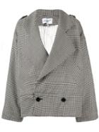 Vaquera Oversized Houndstooth Coat - Black