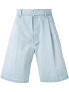 Sunnei Wide Leg Shorts, Men's, Size: Medium, Blue, Cotton