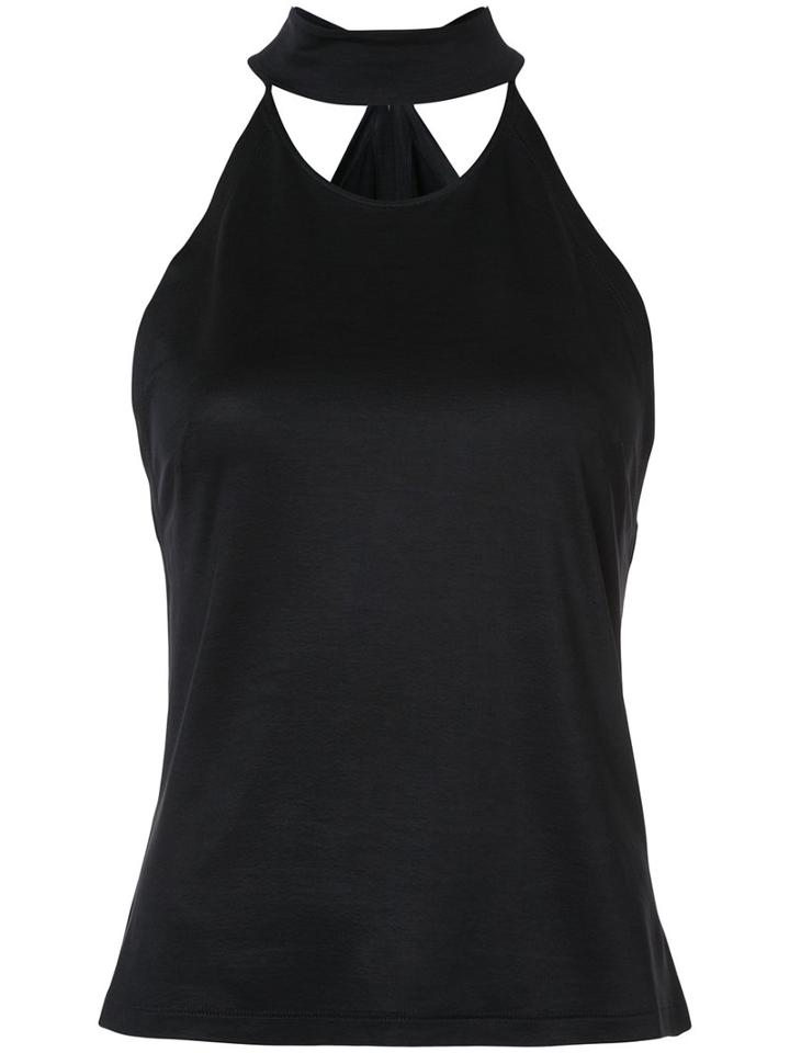 Fleur Du Mal - Choker Drape Top - Women - Spandex/elastane/ae - L, Black, Spandex/elastane/ae