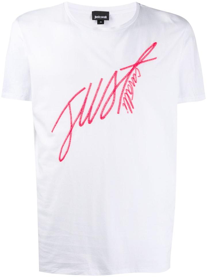 Just Cavalli Handwritten Logo Print T-shirt - White