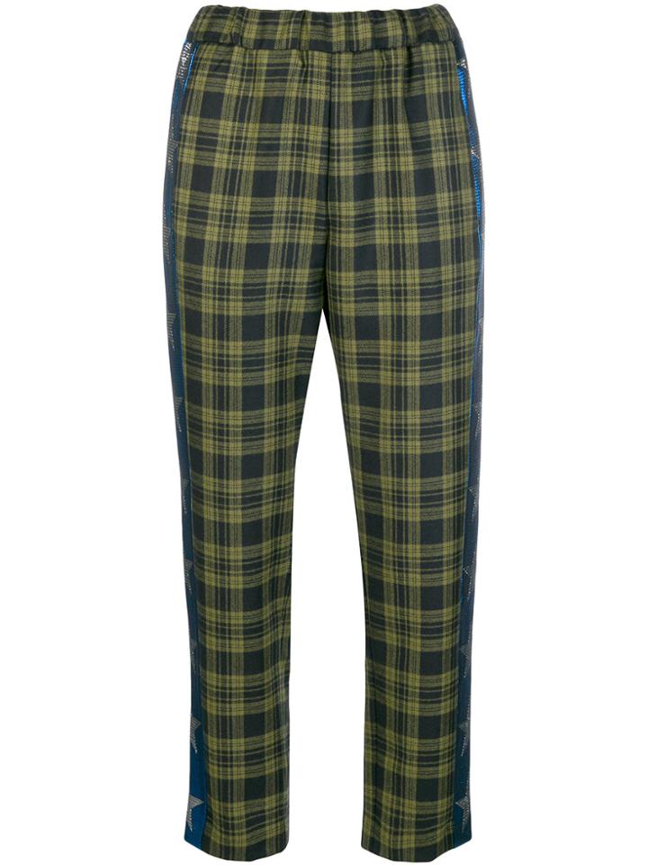 Ultràchic Star Stripe Tartan Trousers - Green