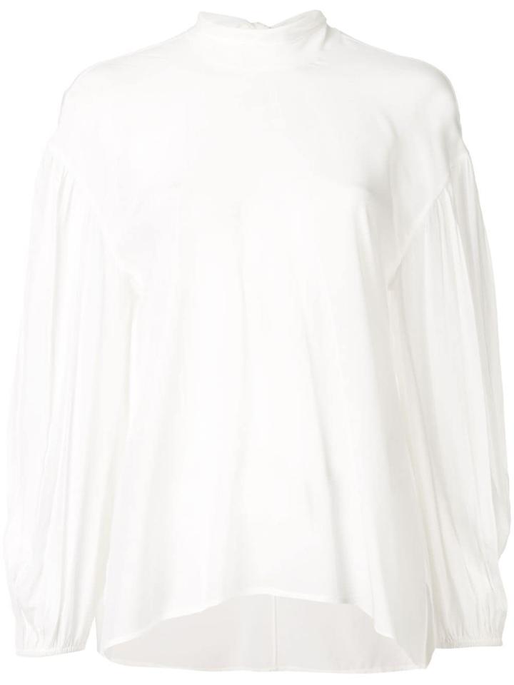 Chloé Mock Neck Fluid Blouse - White