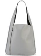 Elena Ghisellini Front Zip Shoulder Bag, Women's, Grey, Leather