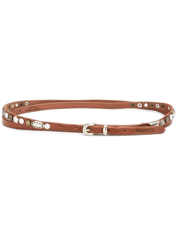 Semicouture Rock Campione Belt, Women's, Size: S/m, Brown, Leather/brass