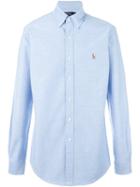 Polo Ralph Lauren Logo Embroidered Button-down Shirt, Men's, Size: Large, Blue, Cotton/spandex/elastane