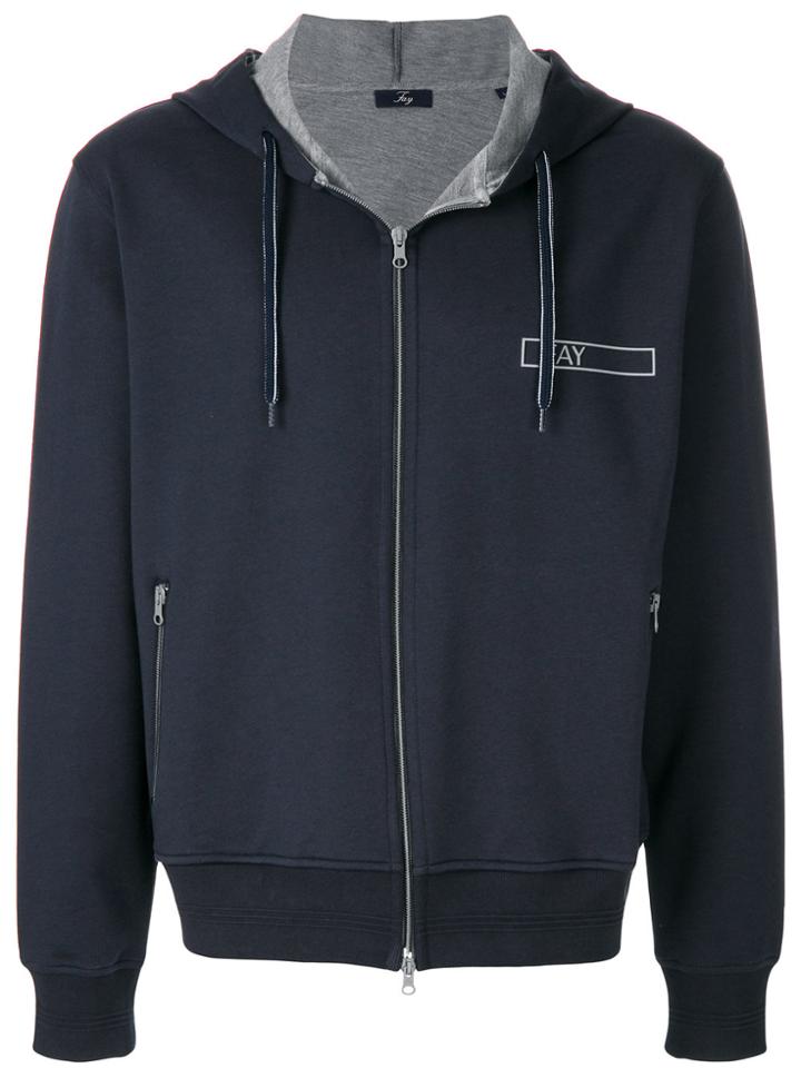 Fay Zipped Hoodie - Blue