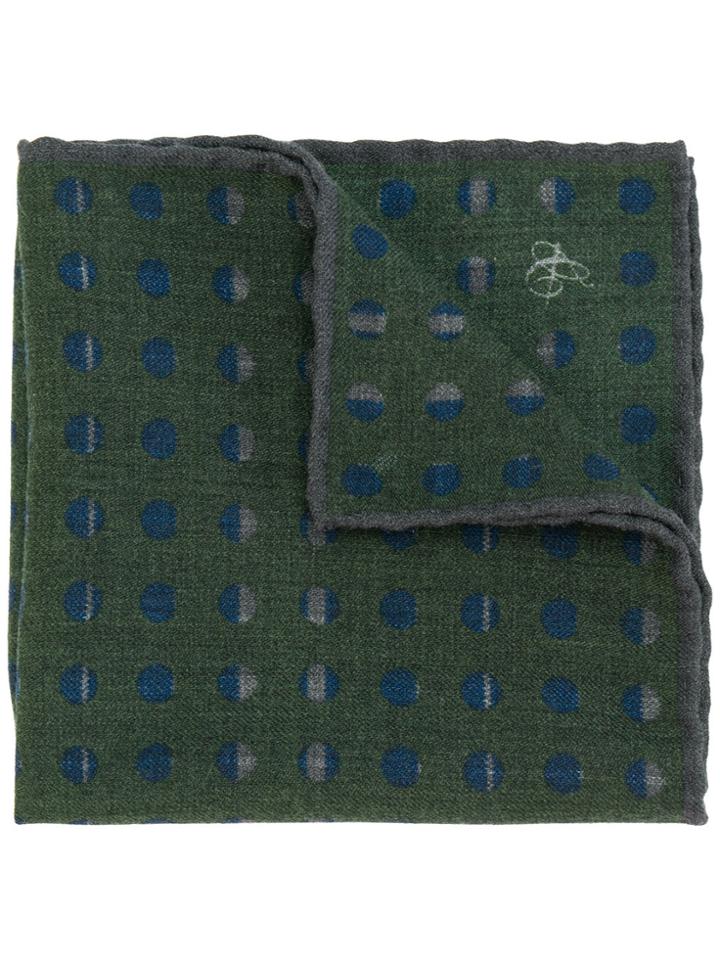 Canali Printed Pocket Square - Green