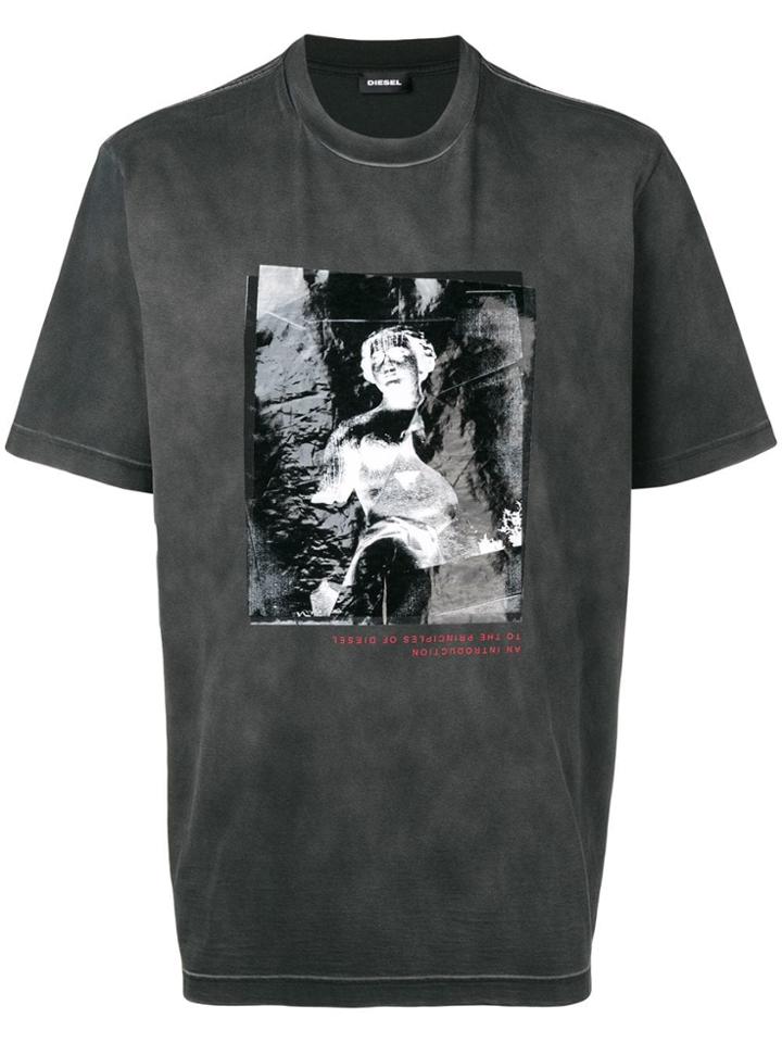 Diesel Statue Print T-shirt - Grey
