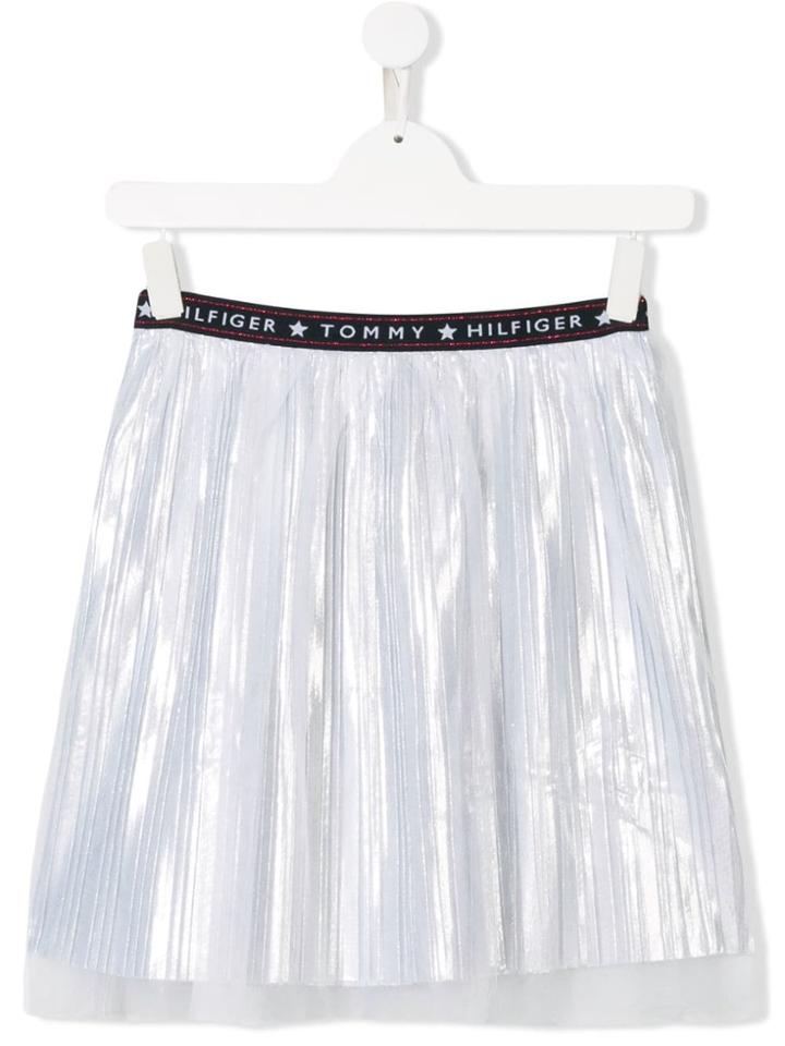 Tommy Hilfiger Junior Pleated Flared Skirt - White